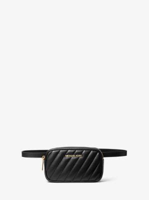 rose quilted convertible belt bag michael kors|Michael Kors Rose Quilted Convertible Belt Bag Black Gray .